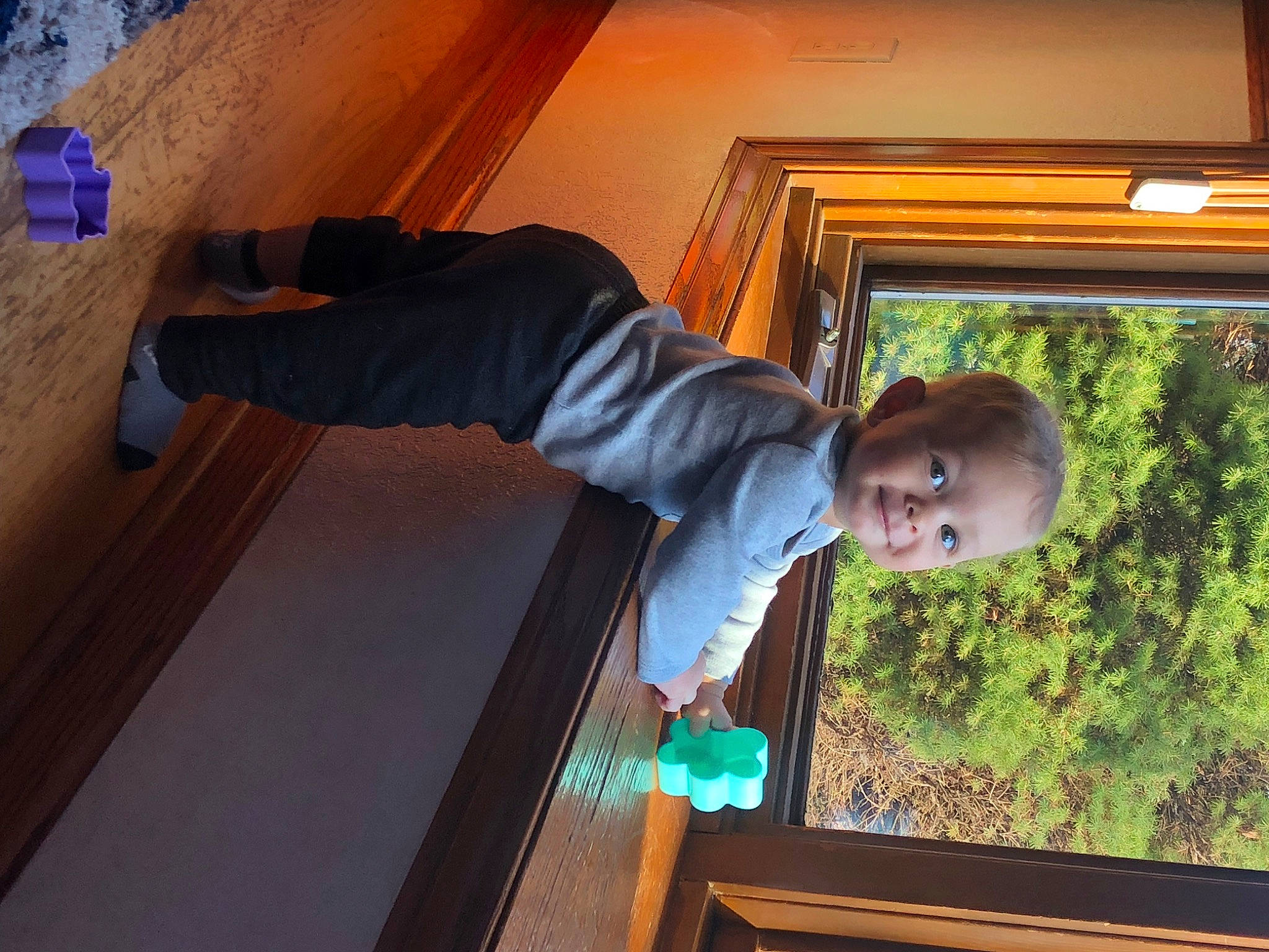 Duquesne joined the competition — help win amazing prizes! building, child, door, flooring, fun, grass, happy, hardwood, joy, leisure, person, plant, reflection, room, stairs, standing, tints_and_shades, toddler, tree, window