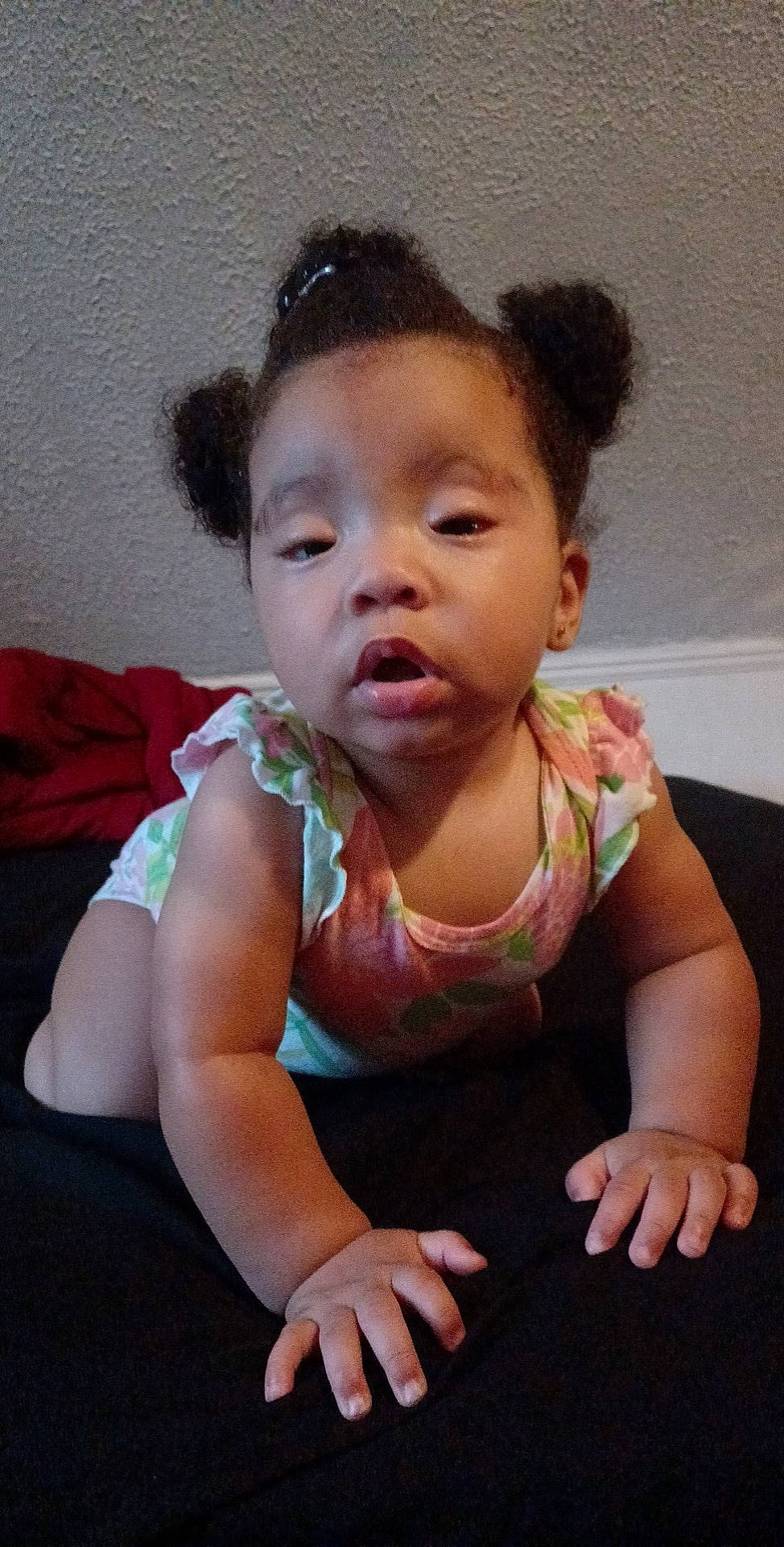 Gisselle joined the competition — help win amazing prizes! baby, baby_toddler_clothing, cheek, child, comfort, ear, eye, eyelash, face, gesture, hair, hairstyle, happy, head, neck, nose, person, skin, sleeve, thumb