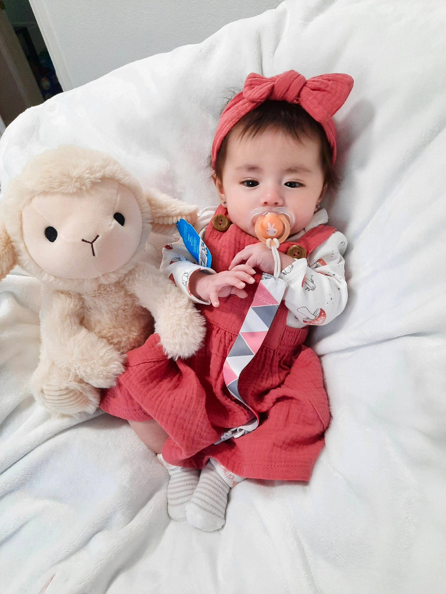 Evyanna joined the competition — help win amazing prizes! baby, baby_toddler_clothing, cheek, child, comfort, fur, happy, head, outerwear, person, pink, plush, product, skin, sleeve, stuffed_toy, teddy_bear, textile, toddler, toy