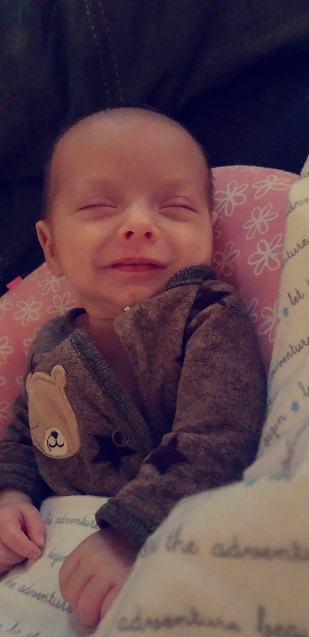 Bradley joined the competition — help win amazing prizes! bedtime, cheek, child, eye, face, forehead, girl, head, human, infant, iris, mouth, nose, person, pink, product, sitting, skin, smile, toddler