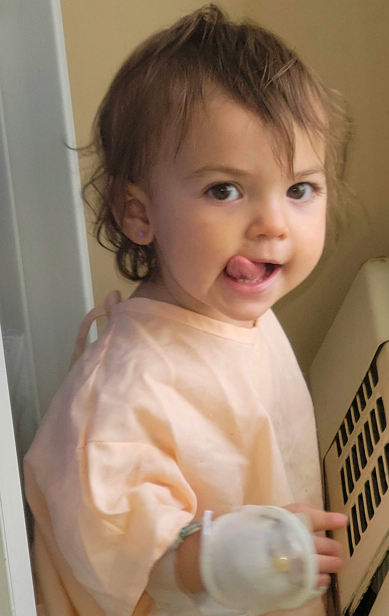 Kairi is registered to the contest to win money with this photo: baby, baby_toddler_clothing, cheek, chest, child, chin, clock, dress, eyebrow, eyelash, gesture, happy, iris, lip, nose, person, skin, sleeve, smile, toddler