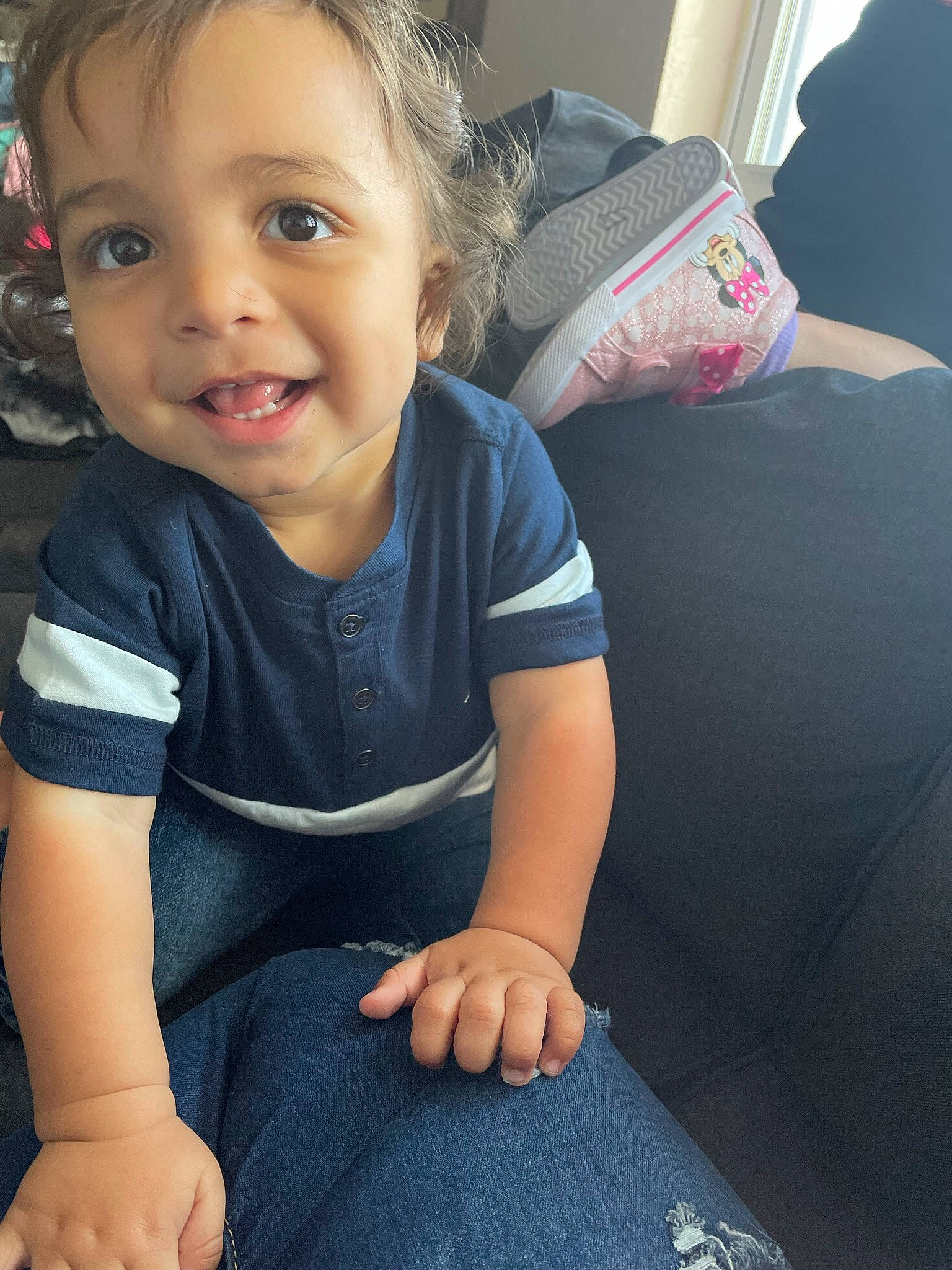 Junior joined the competition — help win amazing prizes! arm, baby_toddler_clothing, cheek, child, comfort, elbow, eye, face, finger, gesture, happy, head, joint, person, sitting, skin, sleeve, smile, t_shirt, thumb