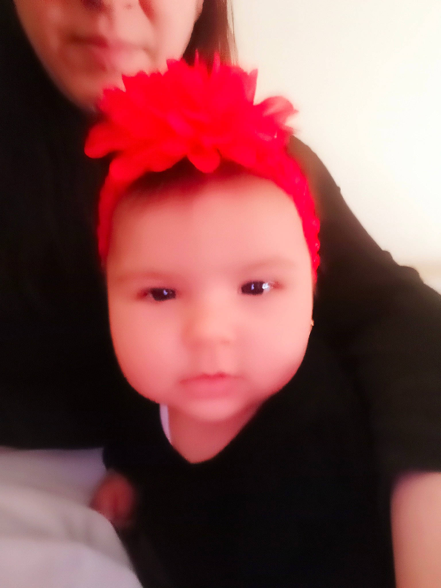 Sarah participe au concours pour gagner de l'argent avec cette photo : baby, baby_toddler_clothing, cap, cheek, costume_hat, ear, eye, eyelash, fashion_accessory, fur, hair_accessory, happy, headband, headpiece, lip, magenta, nose, person, pink, skin