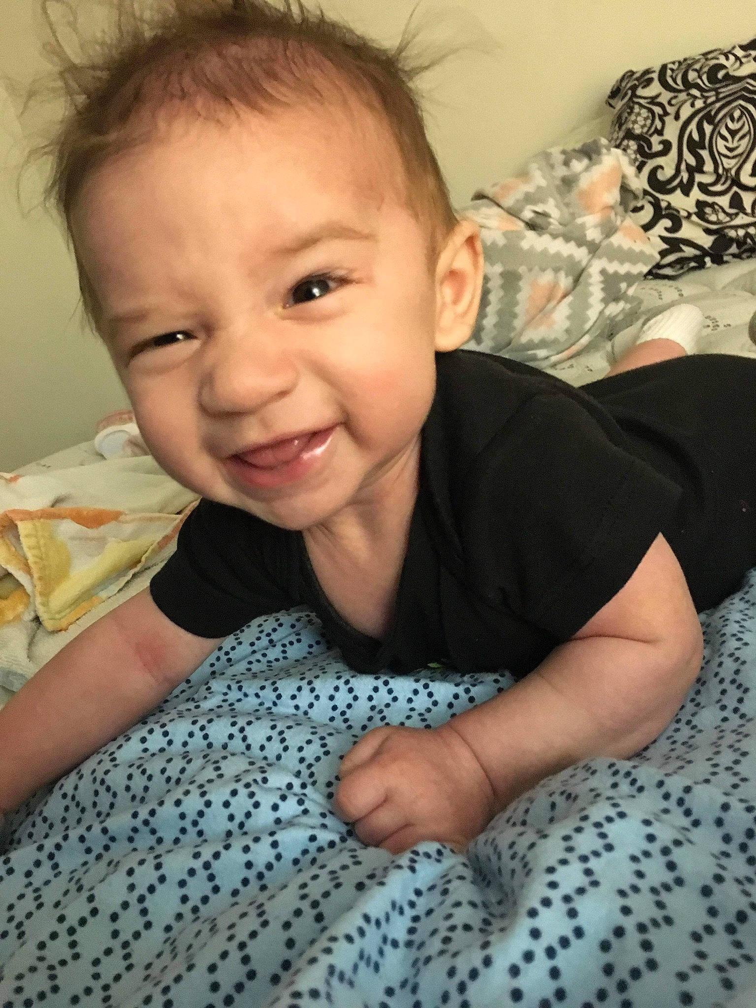 Za'Mar joined the competition — help win amazing prizes! arm, baby, cheek, child, design, eye, face, facial_expression, finger, forehead, head, leg, nose, pattern, person, sitting, skin, smile, thumb, toddler