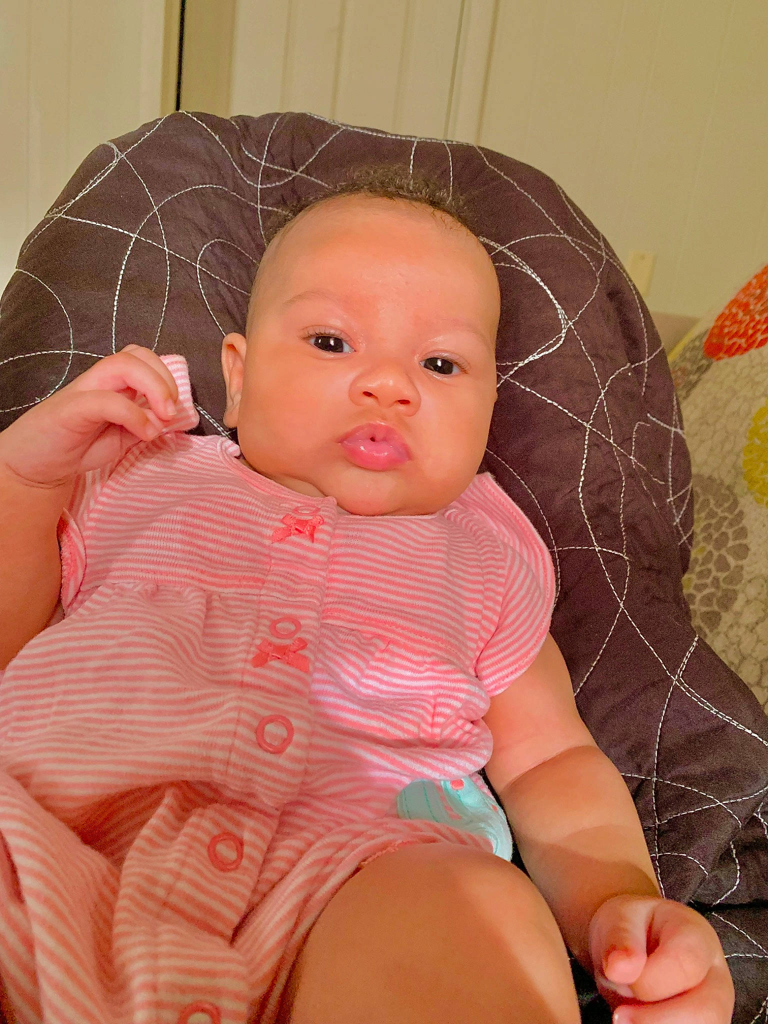 Atlas joined the competition — help win amazing prizes! baby, baby_toddler_clothing, cheek, chin, comfort, eye, facial_expression, finger, head, iris, leg, lip, mouth, neck, person, pink, product, skin, sleeve, stomach