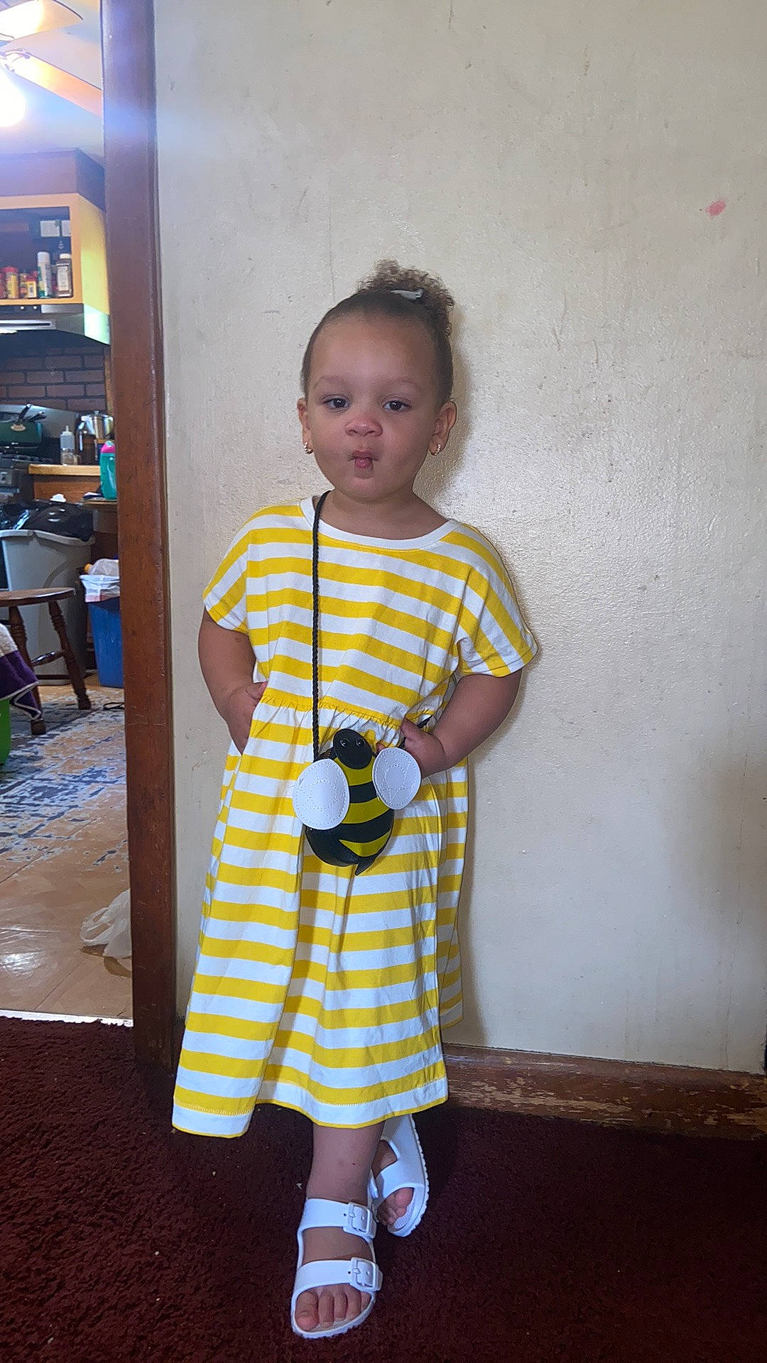 Nova is registered to the contest to win money with this photo: baby_toddler_clothing, child, costume, day_dress, electric_blue, event, fashion_design, formal_wear, fun, happy, one_piece_garment, pattern, person, plaid, room, sleeve, street_fashion, t_shirt, tartan, toddler