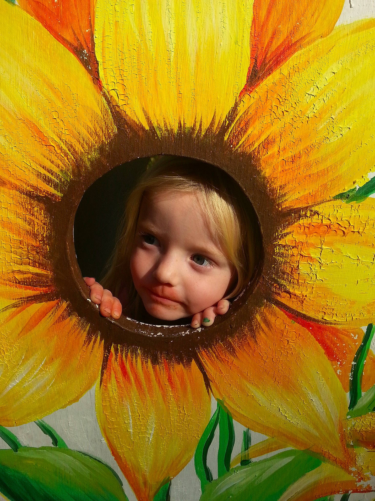 Kadince joined the competition — help win amazing prizes! child, close_up, eye, flower, flowering_plant, iris, orange, person, petal, plant, smile, sunflower, wildflower, yellow
