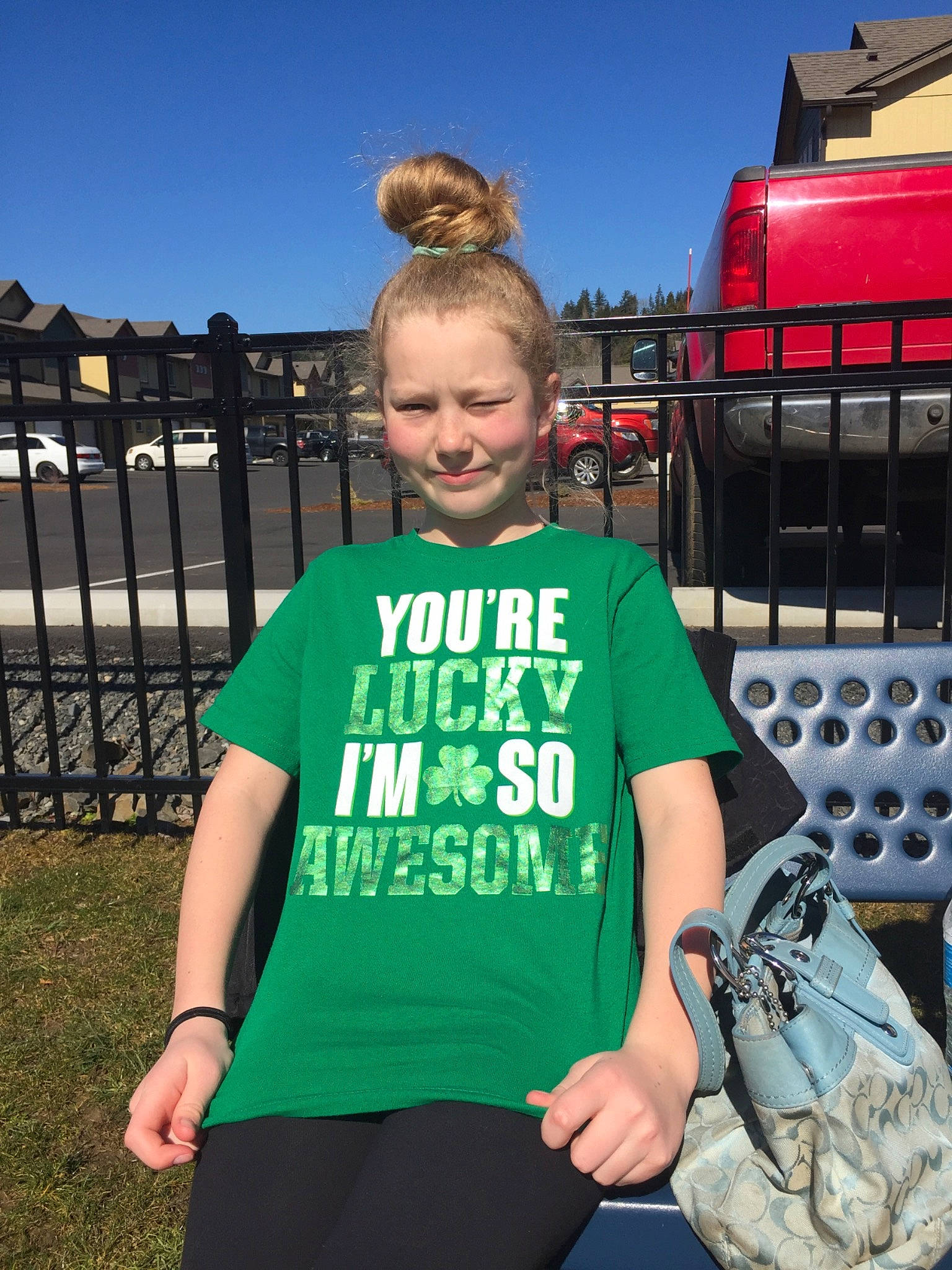 Jaelyn is registered to the contest to win money with this photo: fun, grass, green, joy, outerwear, person, shorts, shoulder, sleeve, style, t_shirt, top, vacation