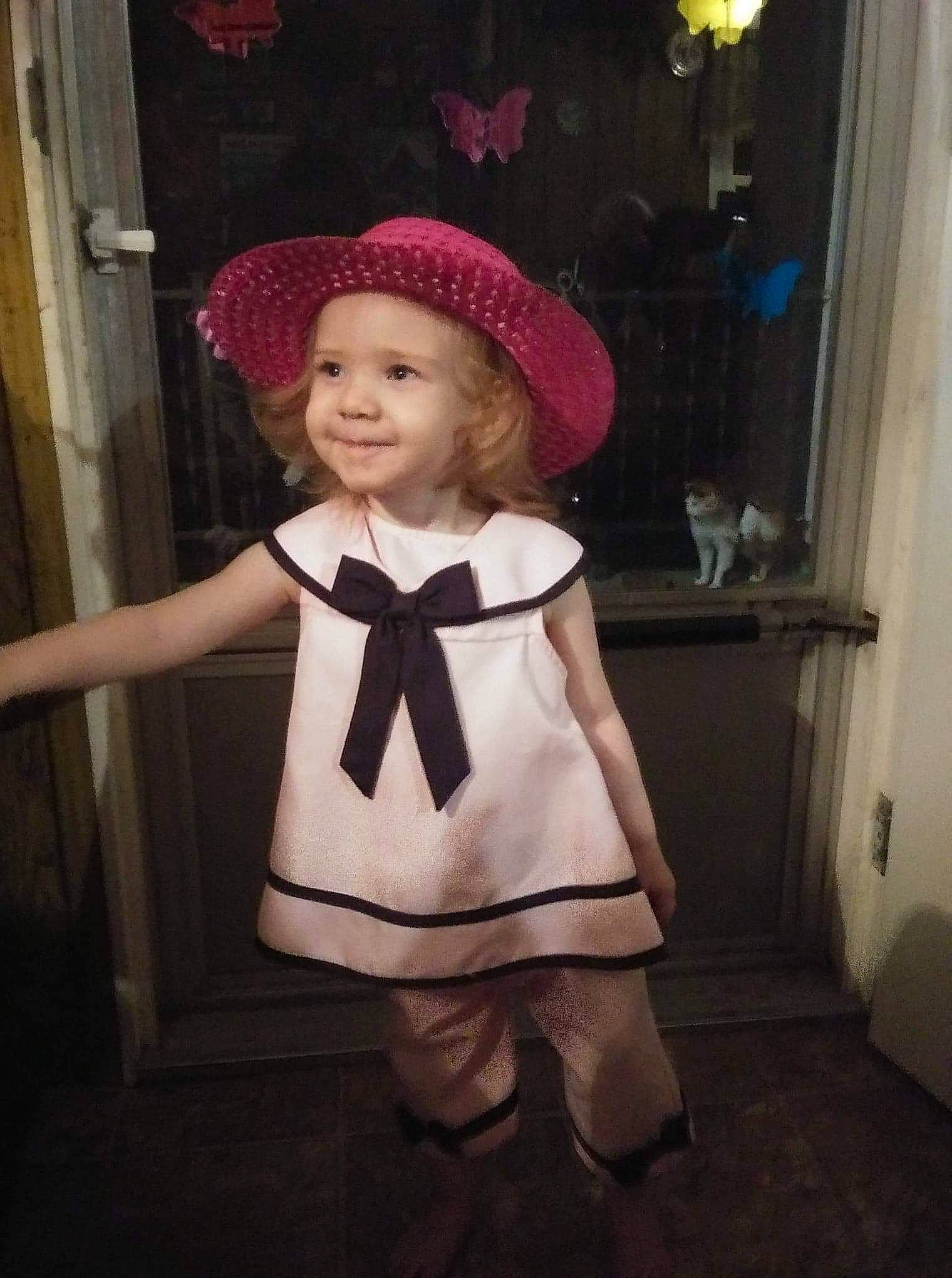 Marlie Faith Simcox joined the competition — help win amazing prizes! child, child_model, costume, costume_hat, hat, headgear, person, toddler