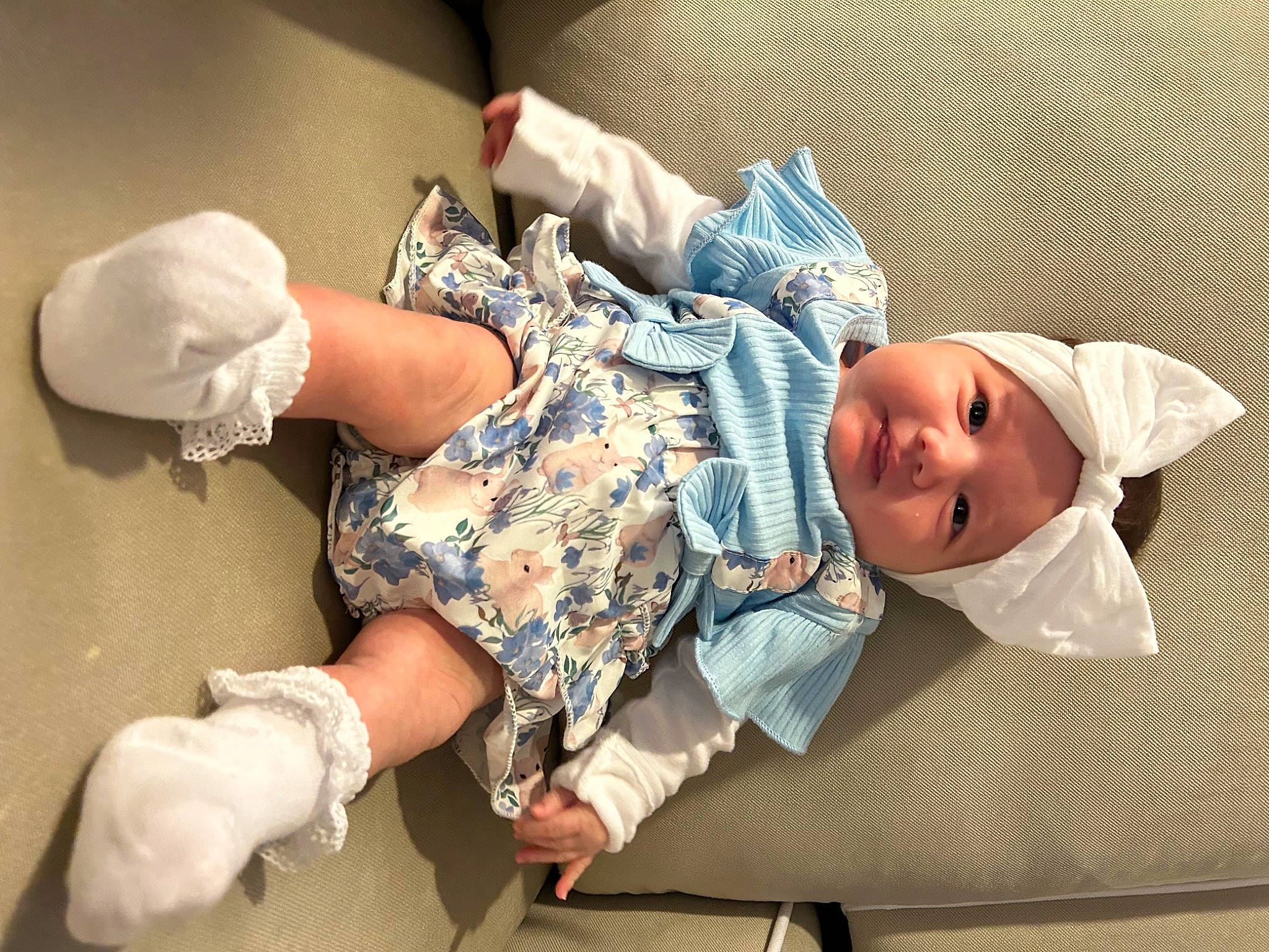 Ariella is registered to the contest to win money with this photo: baby, baby_products, baby_sleeping, baby_toddler_clothing, child, comfort, elbow, hat, headwear, health_care, hospital, human_body, human_leg, joint, knee, linens, medical, person, room, service