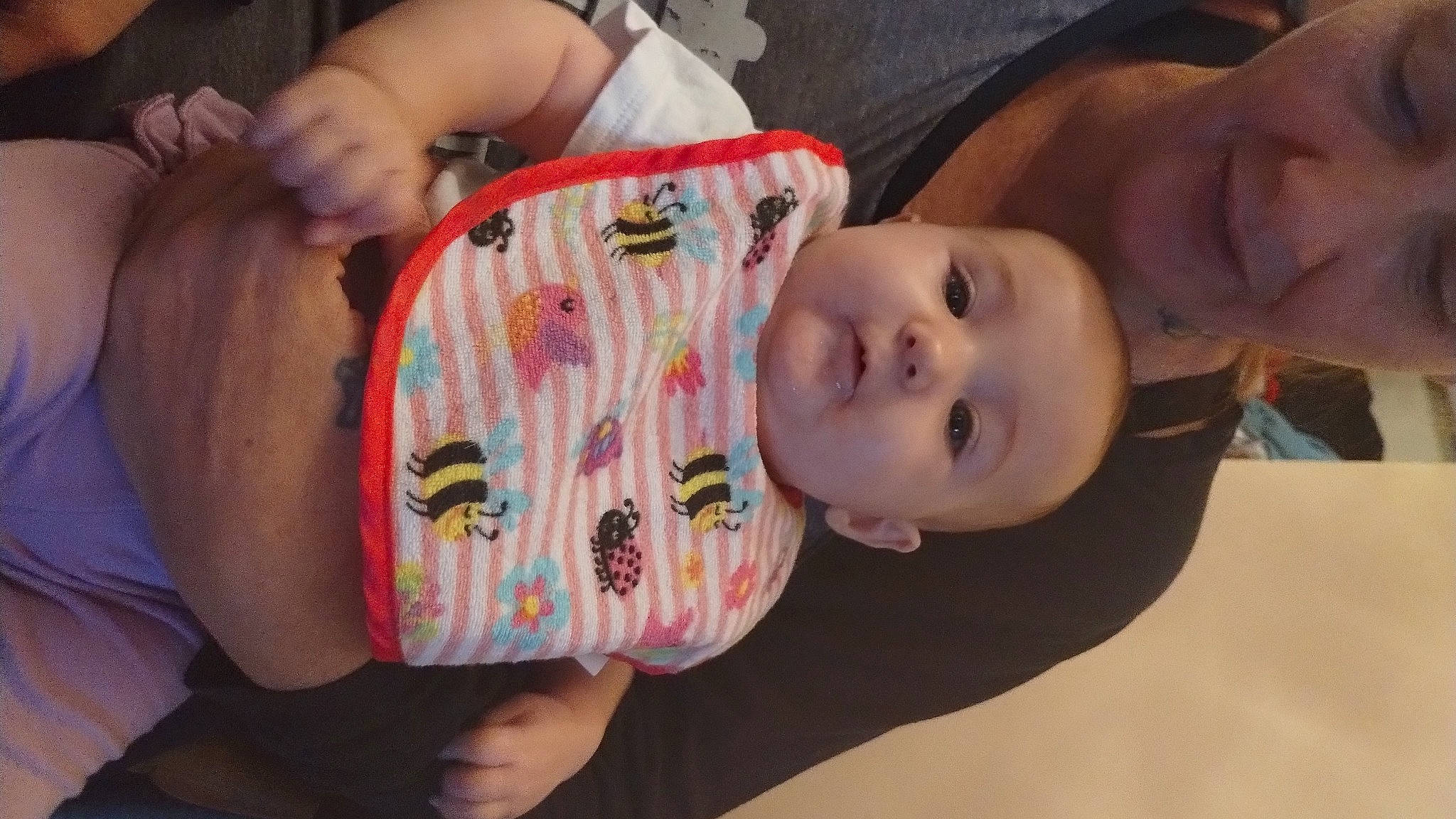 Cora joined the competition — help win amazing prizes! baby_toddler_clothing, cheek, chin, ear, eyebrow, eyelash, finger, forehead, hand, happy, headgear, iris, lip, mouth, neck, nose, person, skin, sleeve, smile