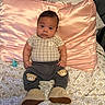 Alexander joined the competition — help win amazing prizes! baby, bed, blanket, boots, child, clothing, cozy, cute, drool, expression, fabric, face, indoors, infant, pants, pattern, person, pillow, sitting, soft