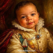 Alexander joined the competition — help win amazing prizes! baby, brooch, child, classic, costume, decorative, fabric_texture, face, gold_buttons, indoor, lace_collar, ornate, portrait, red_cape, royal_clothing, smile, vintage_style, warm_lighting, website_watermark, young_child