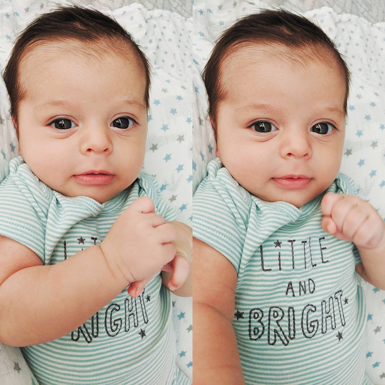 Leonidas is registered to the contest to win money with this photo: baby, baby_toddler_clothing, cheek, child, chin, eye, face, finger, forehead, hand, head, human, iris, lip, nose, outerwear, person, product, sibling, skin