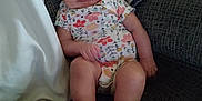 Bailey Lee is registered to the contest to win money with this photo: baby, blanket, child, couch, cozy, feet, floral_pattern, furniture, happy, head, home, indoor, infant, legs, onesie, person, relaxed, sitting, skin, smile
