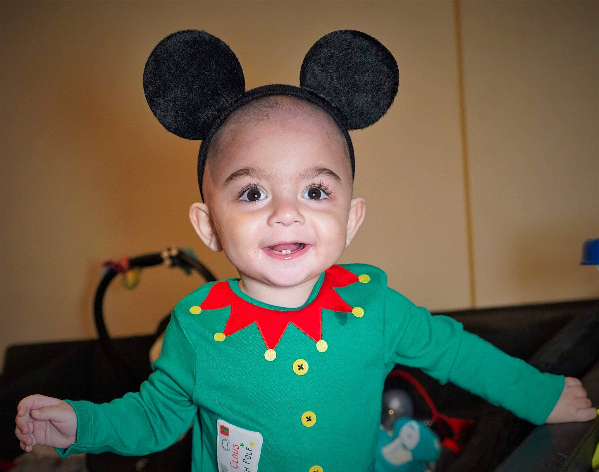 Matei joined the competition — help win amazing prizes! boy, child, ear, eye, facial_expression, fun, girl, green, happiness, infant, laughter, organ, person, product, red, skin, smile, textile, toddler