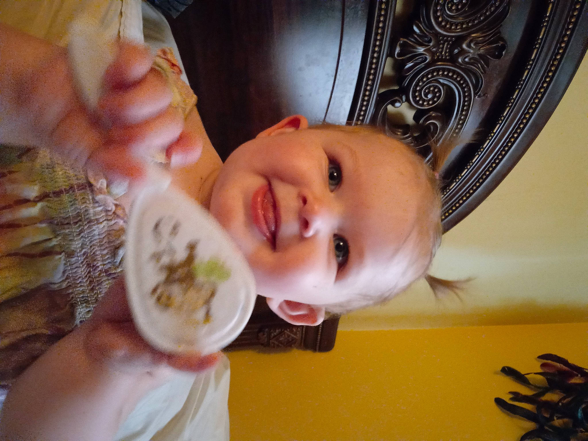 Alaina is registered to the contest to win money with this photo: baby, child, comfort_food, eating, eyelash, finger, food, food_craving, fun, happy, ingredient, joy, lip, mouth, nail, nose, person, skin, smile, sweetness