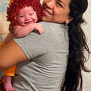 Noah is registered to the contest to win money with this photo: baby, woman, smile, lion_costume, hug, long_hair, happy, face, portrait, child, cute, costume, indoor, people, love, family, affection, headwear, clothing, background