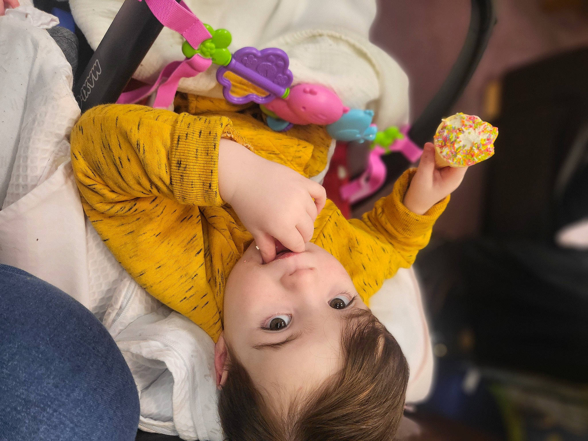 Kolby joined the competition — help win amazing prizes! baby, child, event, food, fun, happy, hat, leisure, party, people, person, room, sitting, stuffed_toy, toddler, vacation, yellow