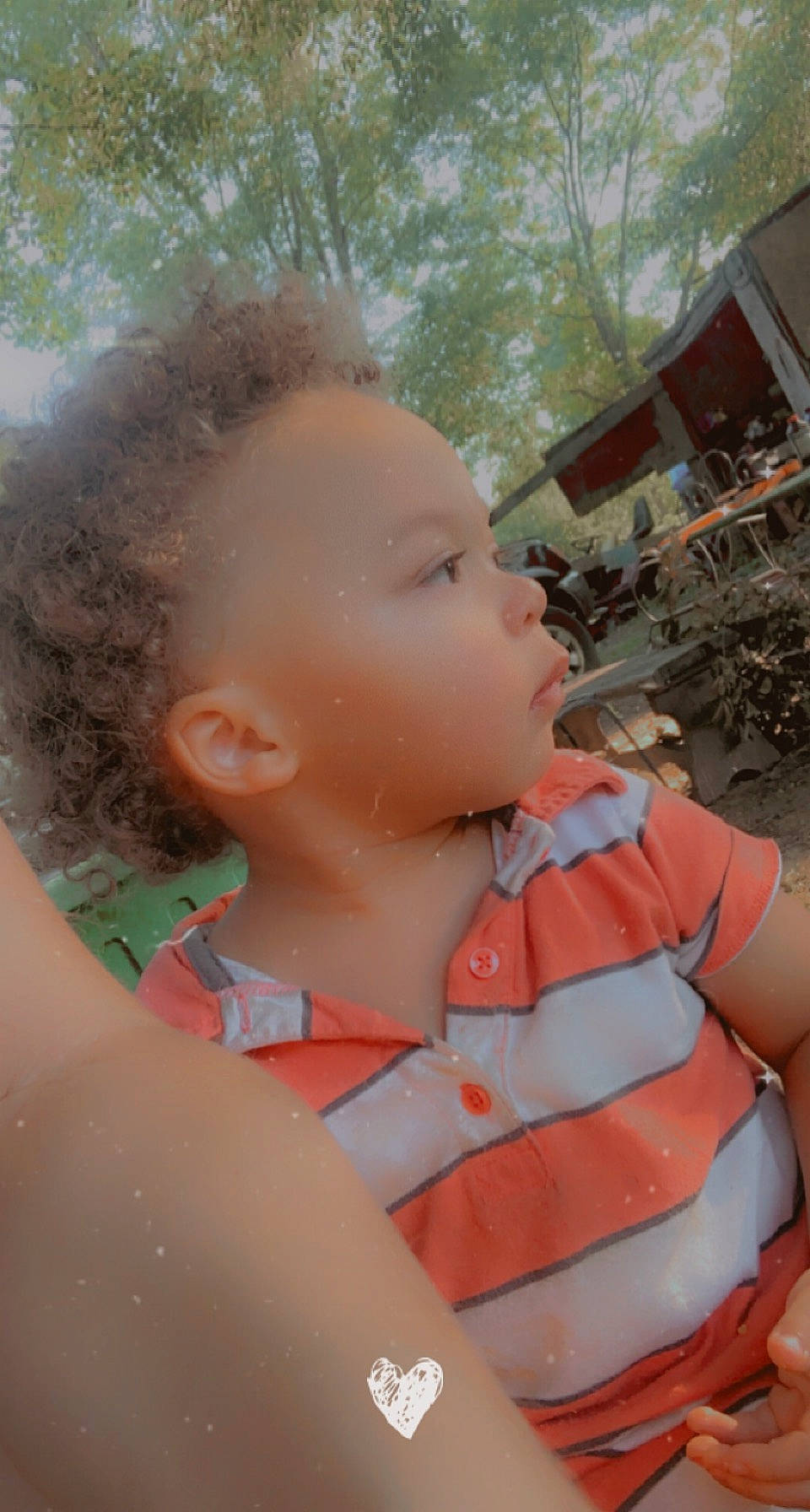 Kaiden is registered to the contest to win money with this photo: baby, baby_toddler_clothing, chair, chest, child, fun, grass, hairstyle, happy, leisure, lifejacket, person, personal_protective_equipment, recreation, skin, toddler, tree, vacation