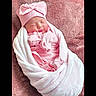 newborn, baby, sleeping, pink, blanket, hat, bow, soft, cozy, infant, wrapped, cute, child, portrait, rest, warm, clothing, plush, face, peaceful