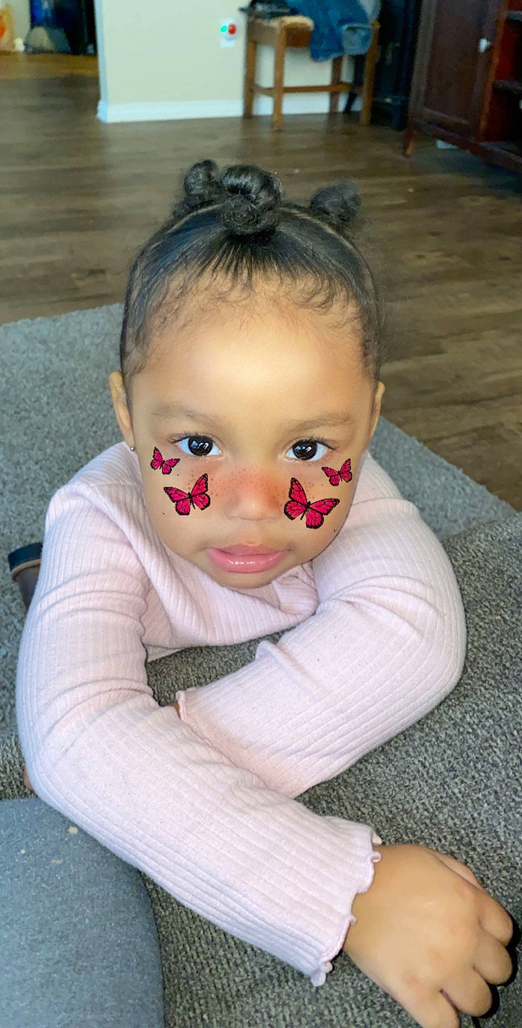 Amiyah joined the competition — help win amazing prizes! baby, cheek, child, face, forehead, head, lip, nose, person, smile, toddler