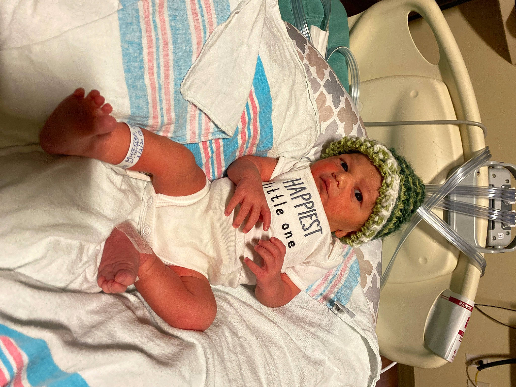 Kamren joined the competition — help win amazing prizes! baby, birth, child, childbirth, headwear, hospital, hospital_bed, leg, patient, person, toddler