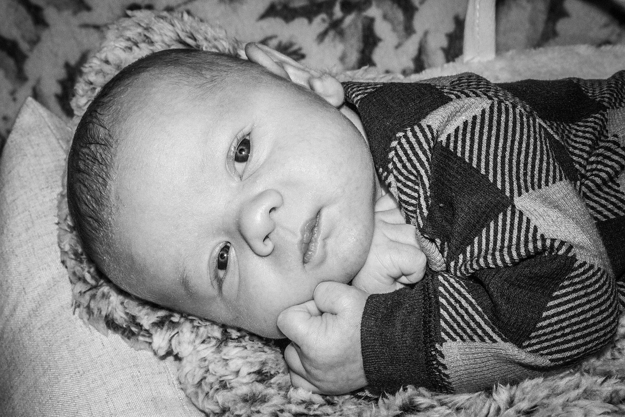 Hunter joined the competition — help win amazing prizes! baby, black_and_white, cheek, comfort, eyebrow, facial_expression, flash_photography, gesture, hand, happy, human_body, iris, lip, mouth, nose, organ, person, product, skin, style