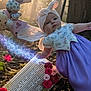 baby, fairy, wings, headband, flower, outdoor, nature, sign, birth_details, glitter, sparkle, dress, purple_dress, soft_light, forest, newborn, portrait, cute, toy, magic