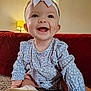 baby, blue_dress, bow, carpet, child, clothing, couch, cute, face, happy, headband, home, indoor, infant, lamp, person, portrait, sitting, smiling, toddler