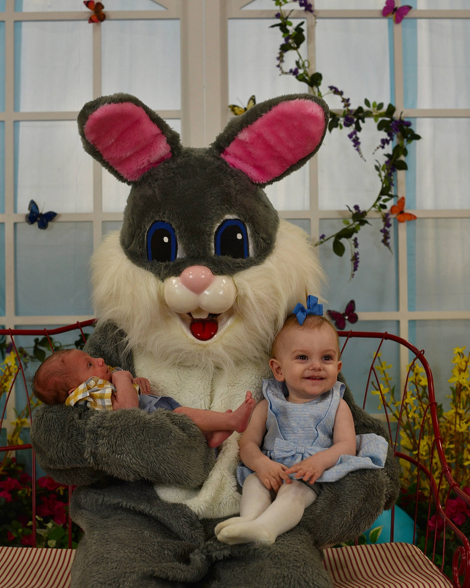 Mckenzie joined the competition — help win amazing prizes! baby_toddler_clothing, chair, easter, easter_bunny, event, fawn, fun, grass, happy, holiday, joy, mammal, person, photograph, pink, plant, rabbit, rabbits_and_hares, smile, snapshot
