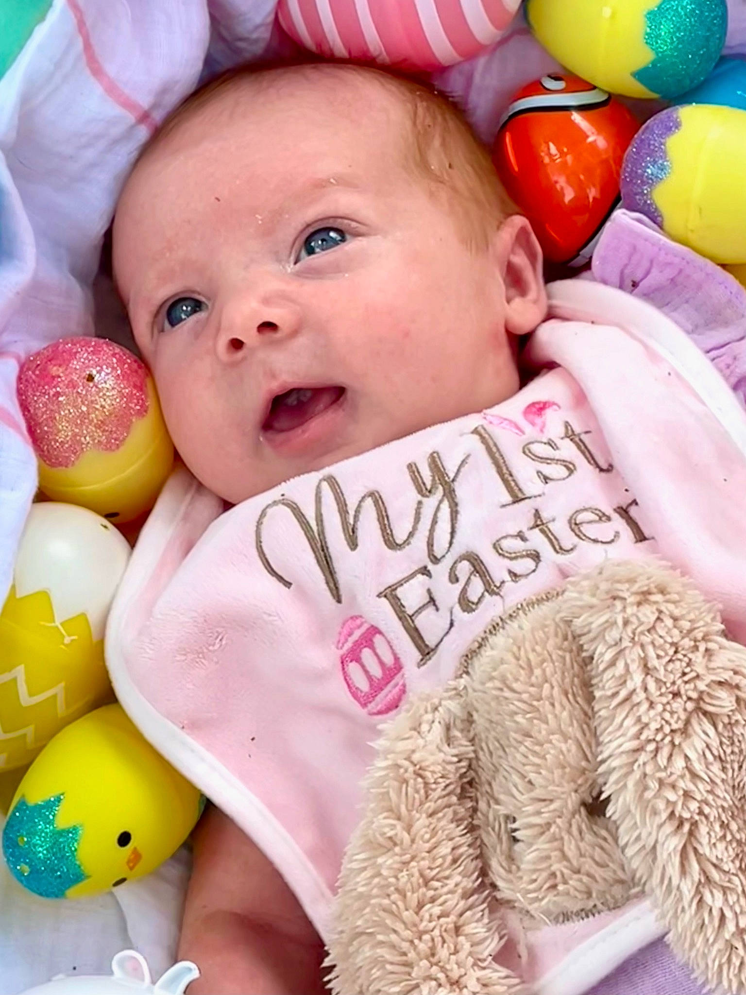 Kallie joined the competition — help win amazing prizes! baby, baby_sleeping, baby_toddler_clothing, cheek, child, face, facial_expression, happy, organ, people, people_in_nature, person, photograph, pink, product, skin, smile, textile, toddler, white