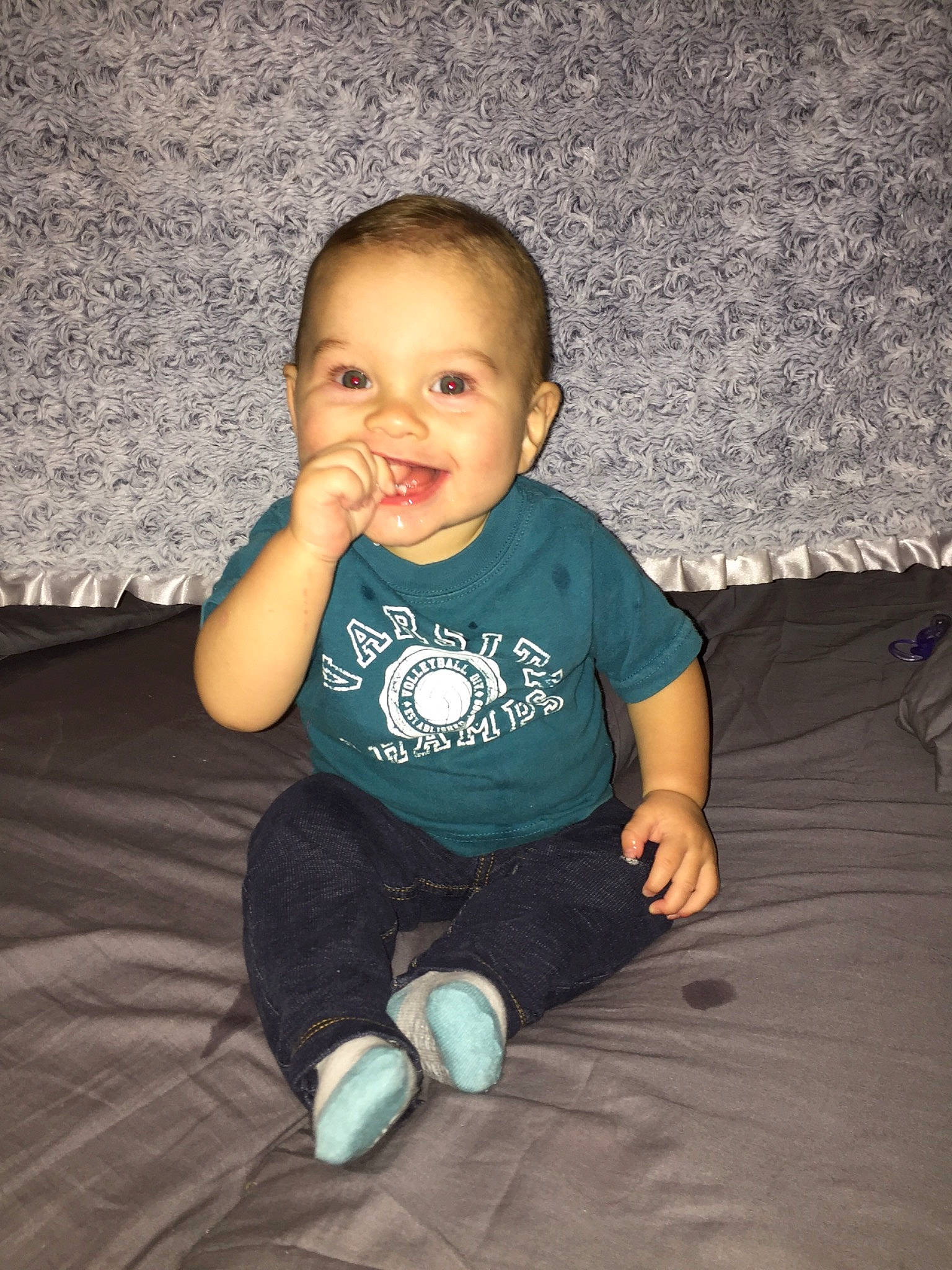 Gerald joined the competition — help win amazing prizes! arm, baby, cheek, child, chin, cool, eye, face, floor, flooring, fun, head, joy, leg, person, sitting, skin, smile, standing, t_shirt