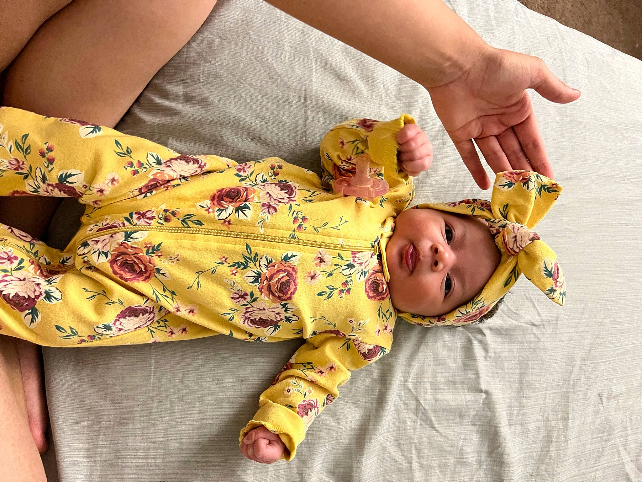 Izabella joined the competition — help win amazing prizes! baby, baby_products, baby_sleeping, baby_toddler_clothing, child, comfort, fashion_accessory, finger, hand, happy, head, headwear, jewellery, linens, nightwear, pattern, person, skin, sleeve, textile