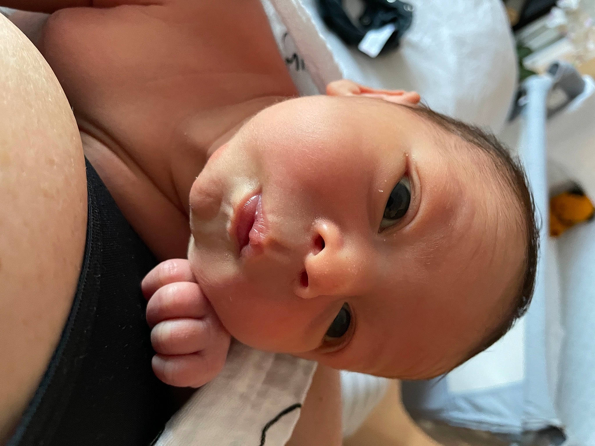 Quinn joined the competition — help win amazing prizes! baby, cheek, child, chin, ear, eye, eyebrow, eyelash, face, finger, gesture, head, human_body, joint, lip, mouth, neck, nose, person, skin