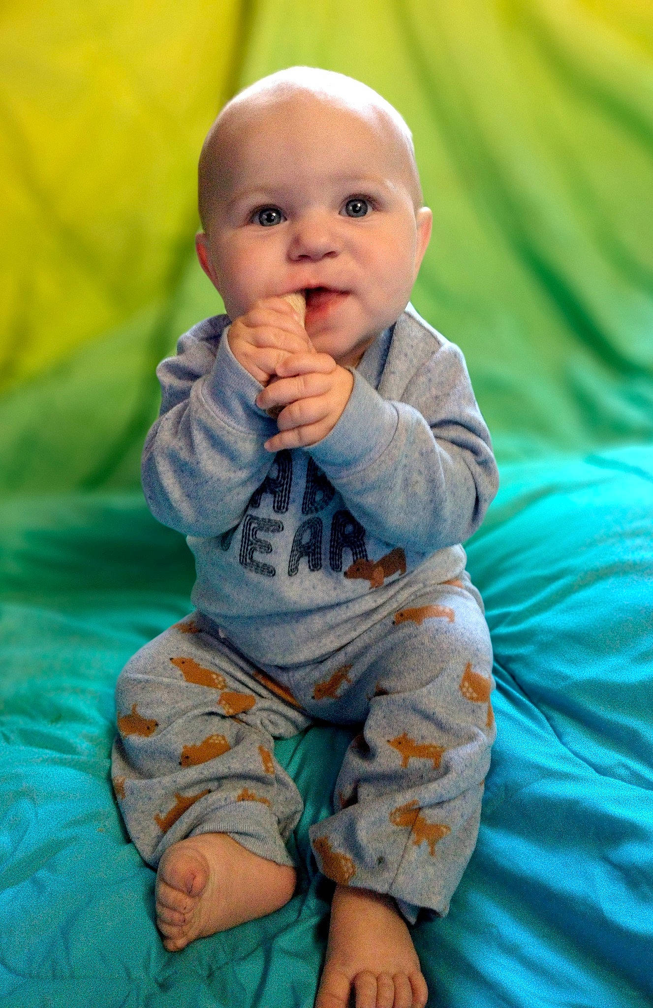 Chayse is registered to the contest to win money with this photo: baby, baby_toddler_clothing, cheek, eye, face, flash_photography, fun, grass, happy, head, leaf, nose, orange, people_in_nature, person, pink, skin, sleeve, smile, standing