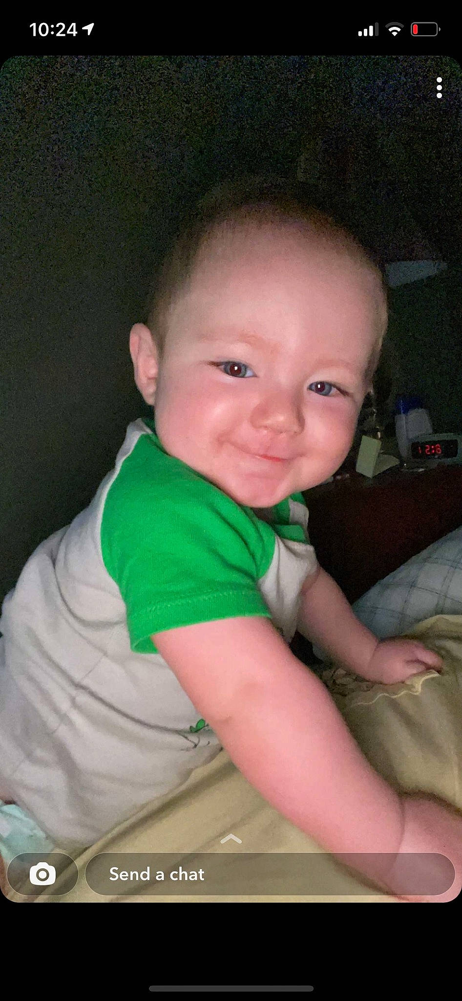 Grayson is registered to the contest to win money with this photo: baby, cheek, chin, comfort, eye, eyebrow, flash_photography, forehead, hairstyle, human_body, iris, joy, mouth, nose, person, shoulder, skin, smile, standing, thigh