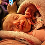 baby, sleeping, blanket, soft, cozy, closeup, face, hand, infant, child, warm, pink, clothing, rest, peaceful, cute, portrait, newborn, comfort, tender