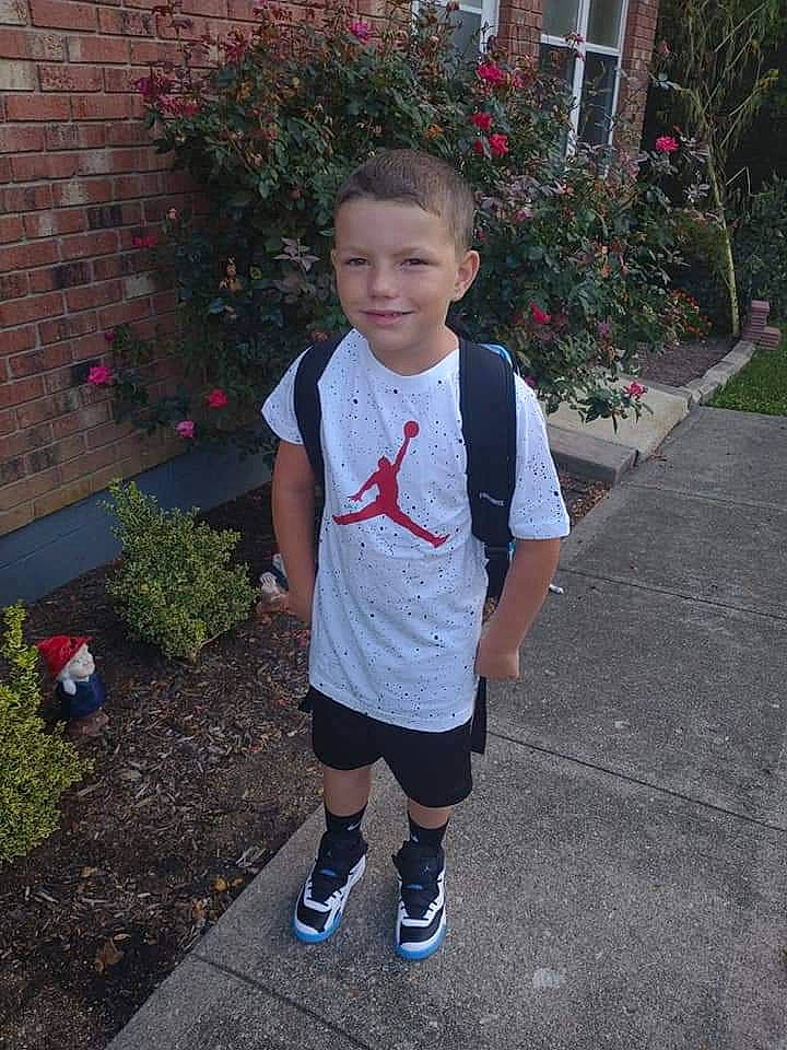 Landyn joined the competition — help win amazing prizes! arm, asphalt, electric_blue, fun, grass, happy, head, joy, knee, leisure, pattern, person, plant, recreation, shorts, sidewalk, sleeve, sneakers, sportswear, street_fashion