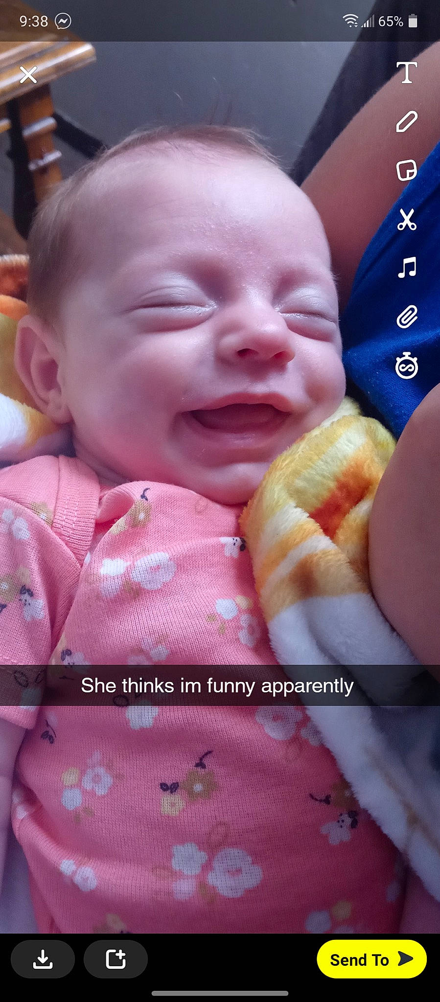 Emberleigh joined the competition — help win amazing prizes! baby, baby_laughing, baby_toddler_clothing, cheek, child, event, facial_expression, fun, gesture, happy, lip, mouth, nose, people_in_nature, person, photograph, pink, skin, smile, textile