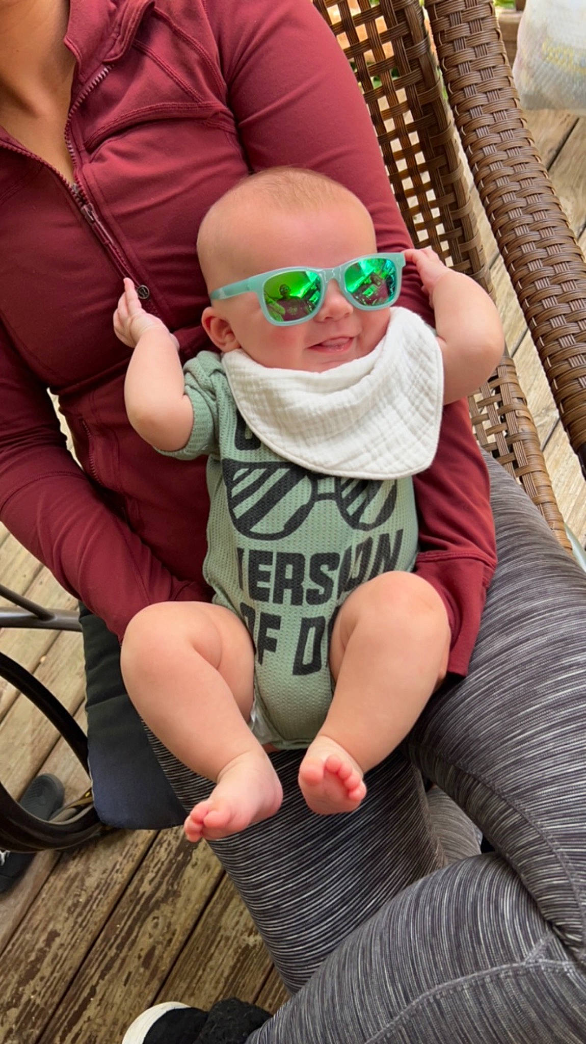 Gage joined the competition — help win amazing prizes! baby, cool, eyewear, finger, fun, glasses, goggles, grass, hand, happy, head, human_body, leg, leisure, person, recreation, smile, sunglasses, thigh, thumb