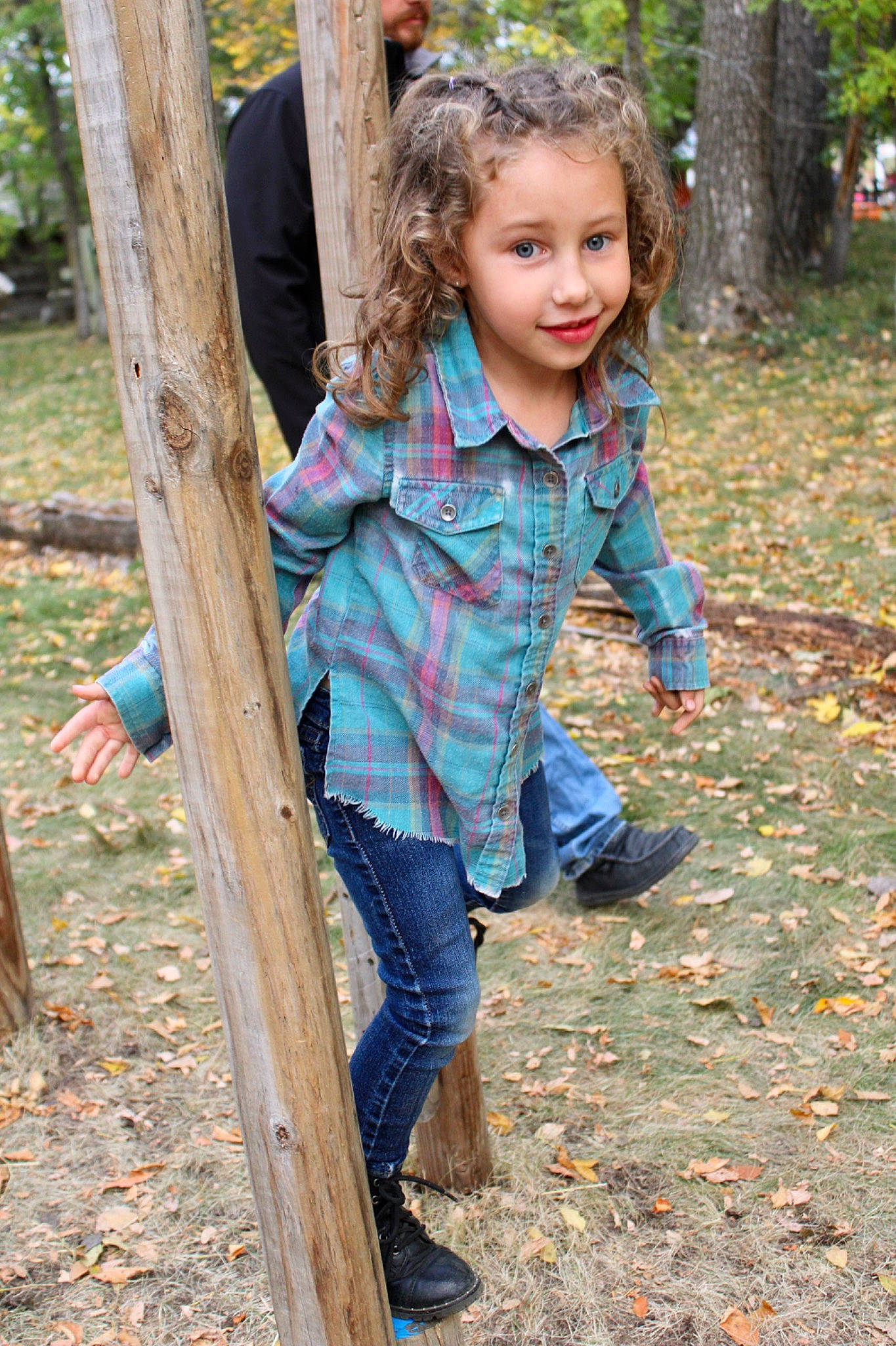 Amari joined the competition — help win amazing prizes! denim, electric_blue, eye, face, forest, fun, grass, happy, head, joy, leaf, leisure, people_in_nature, person, plant, recreation, smile, soil, toddler, tree