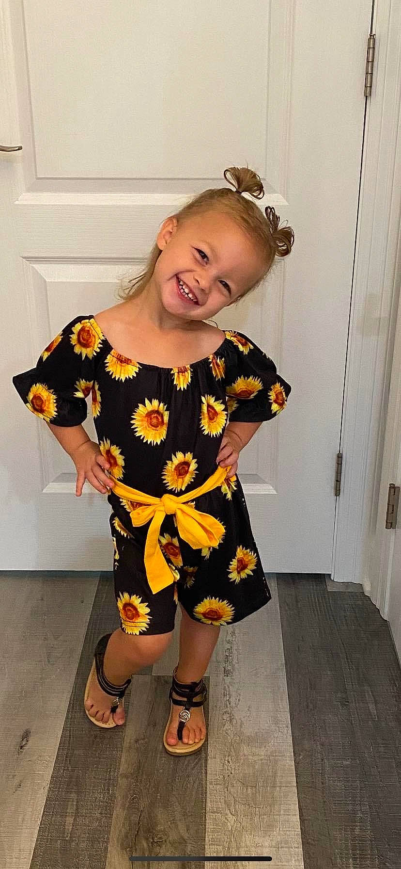 Amelia joined the competition — help win amazing prizes! arm, baby_toddler_clothing, child, day_dress, dress, hair, happy, head, joint, joy, neck, one_piece_garment, pattern, person, shoulder, sleeve, smile, t_shirt, thigh, toddler