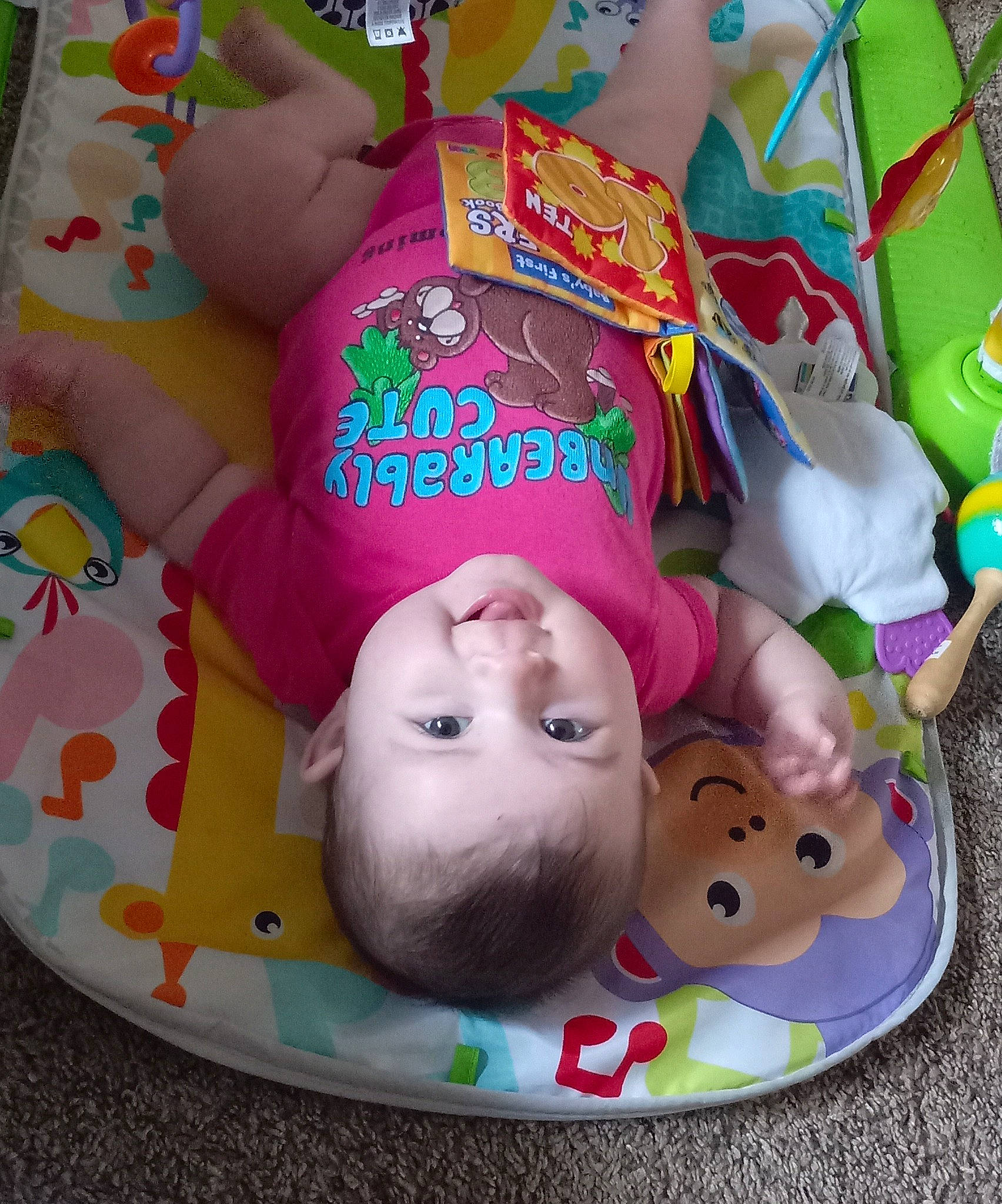 Ellie Mae joined the competition — help win amazing prizes! baby, baby_products, baby_toddler_clothing, baby_toys, cheek, child, fun, happy, head, person, pink, play, smile, toddler, toy
