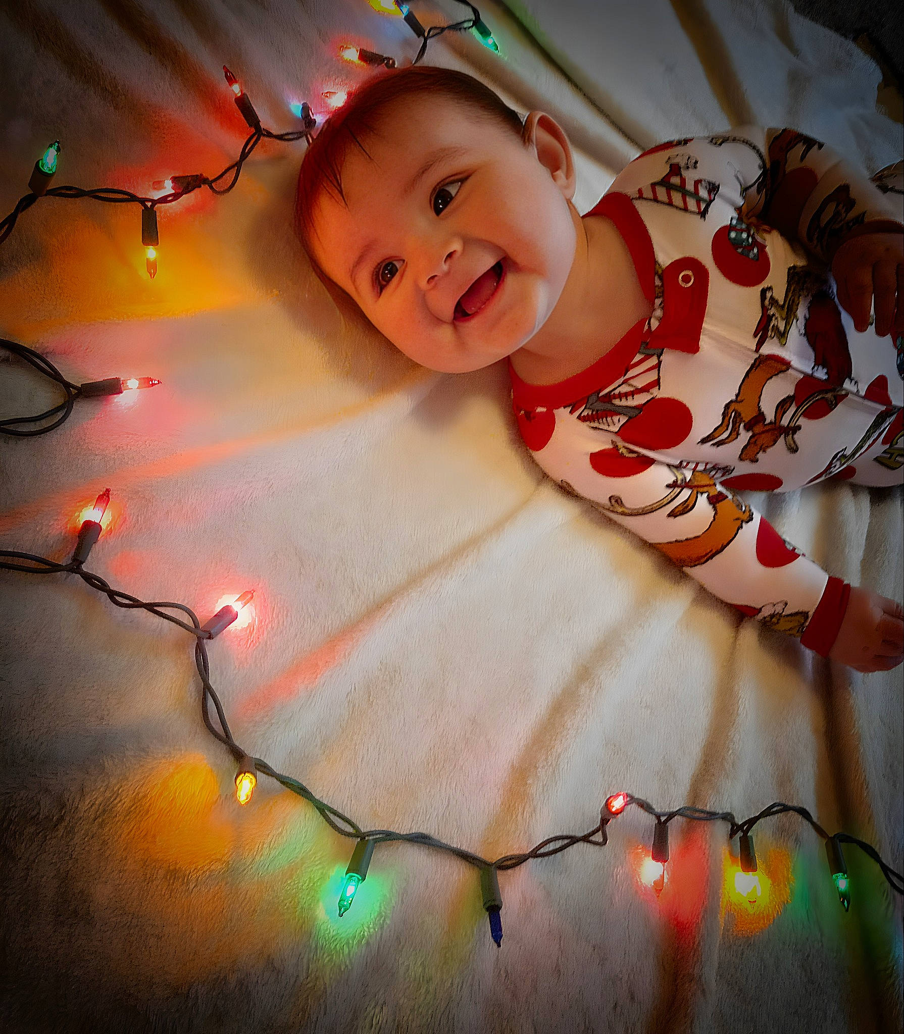 Ellie Mae is registered to the contest to win money with this photo: baby, baby_toddler_clothing, beauty, cheek, child, darkness, event, flash_photography, flooring, fun, happy, heat, light, linens, orange, pattern, person, pink, smile, toddler