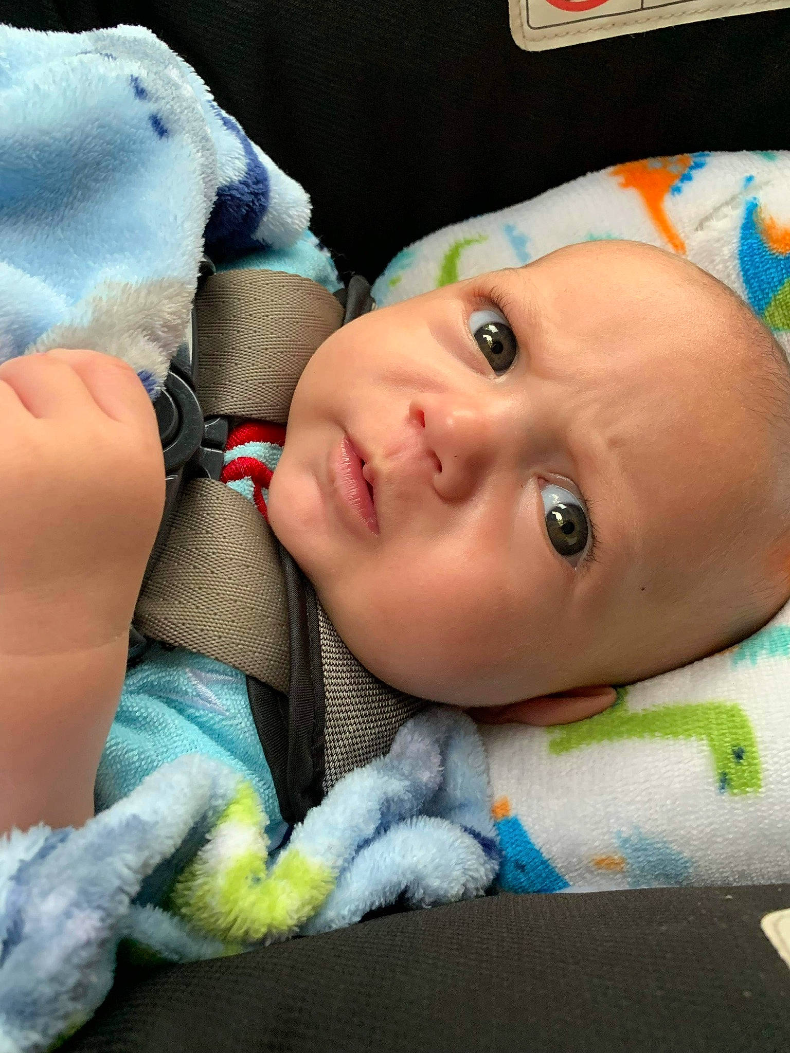 Nikolas joined the competition — help win amazing prizes! azure, baby, baby_products, baby_sleeping, baby_toddler_clothing, cheek, child, close_up, comfort, electric_blue, fun, happy, headgear, human_leg, linens, lip, mouth, nose, person, skin