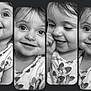 Rosie joined the competition — help win amazing prizes! child, toddler, baby, smile, portrait, black_and_white, collage, close_up, expression, cute, happy, face, clothing, pattern, flower, young, person, innocence, joy, rounded_corners
