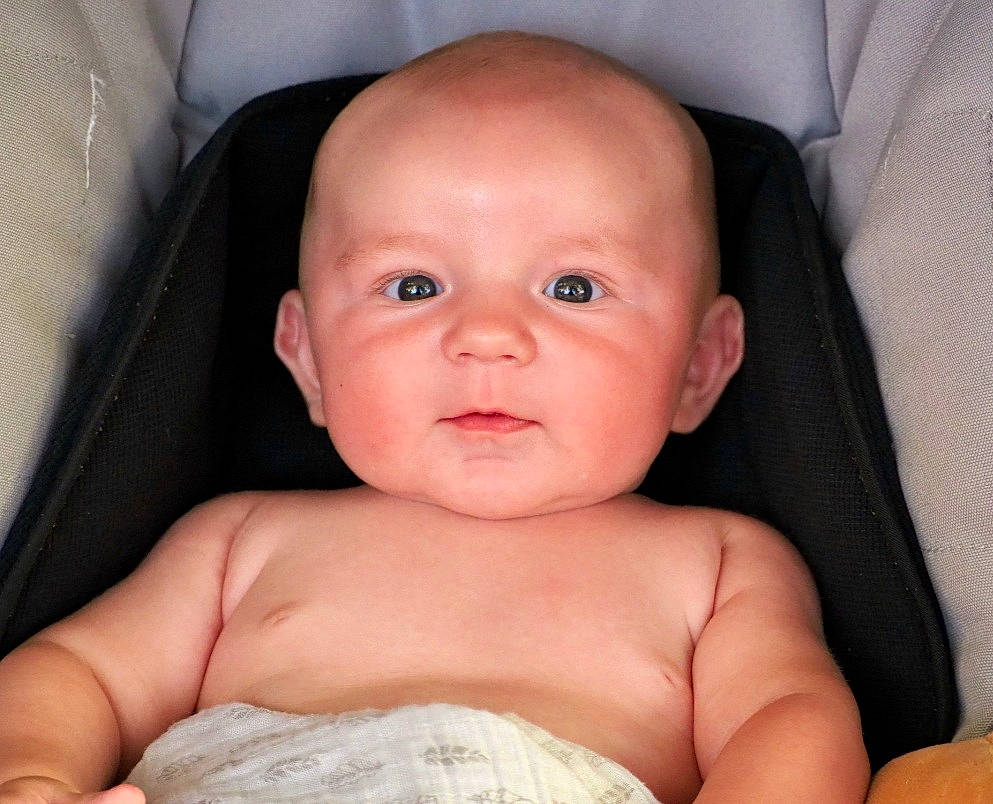 Ludwig participe au concours pour gagner de l'argent avec cette photo : baby, baby_toddler_clothing, cheek, comfort, ear, eye, eyebrow, eyelash, finger, hair, happy, head, iris, lip, nail, nose, person, skin, thumb, toddler