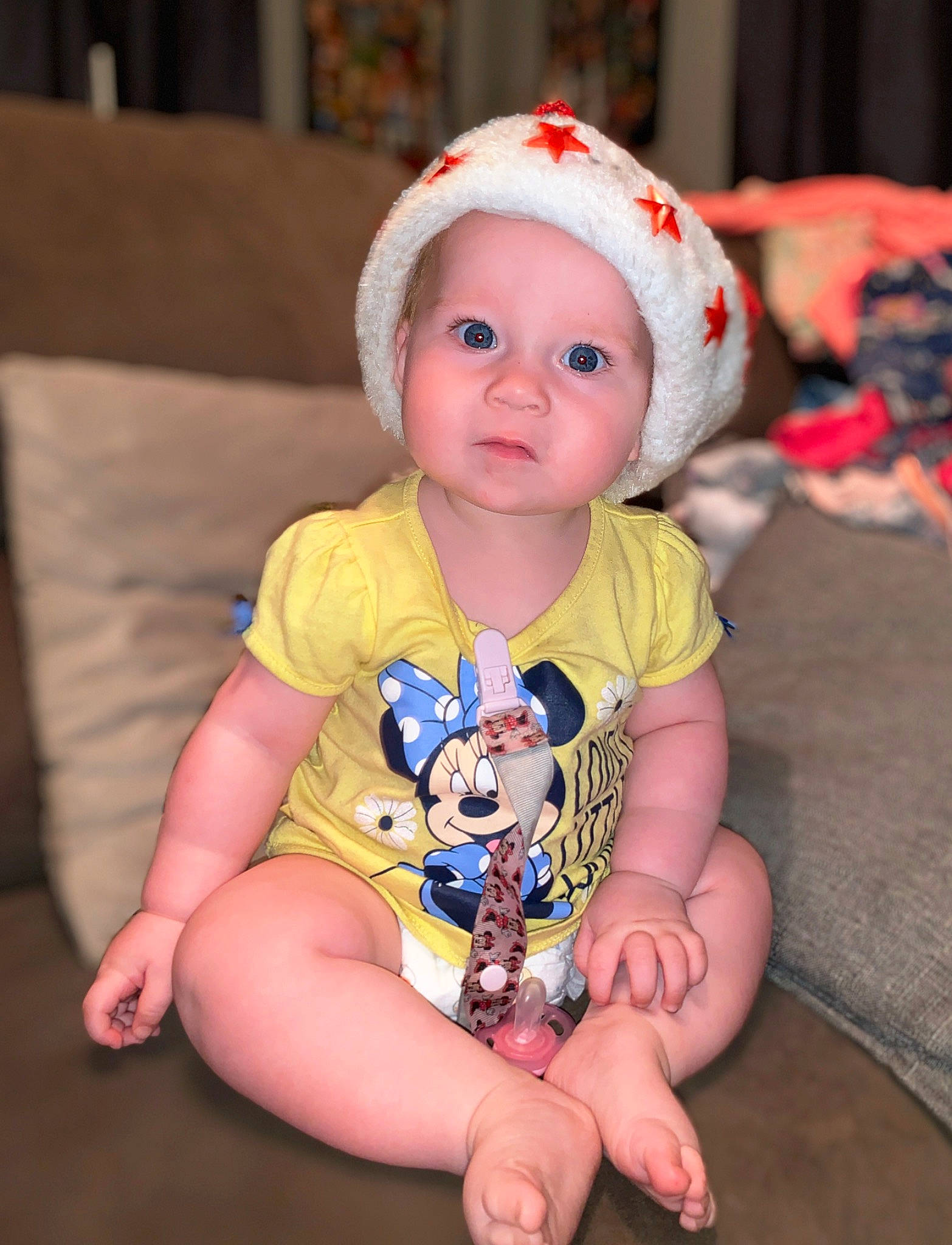 Octavia joined the competition — help win amazing prizes! baby, baby_toddler_clothing, child, headgear, person, sitting, toddler