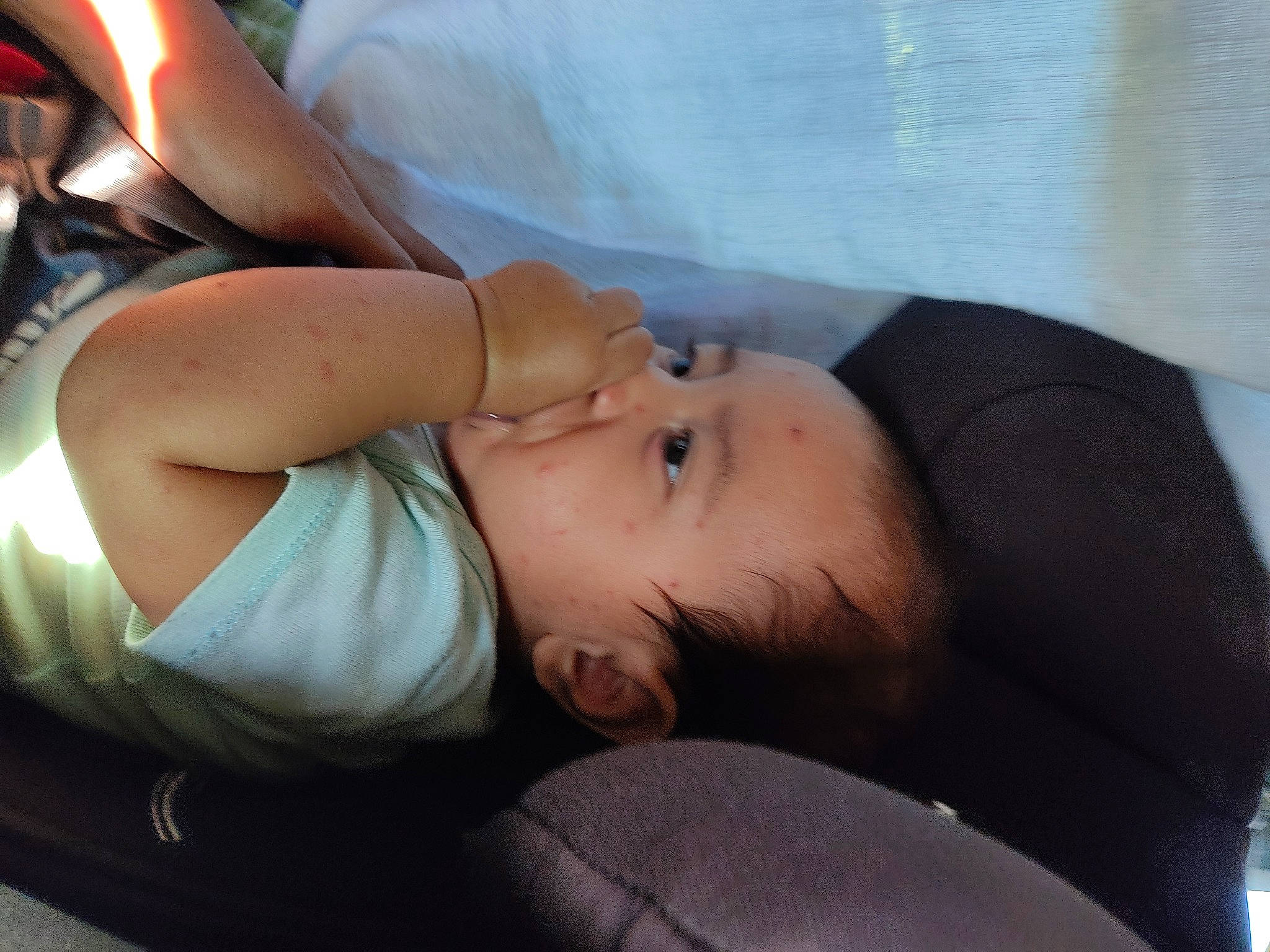 Tevaihau a rejoint le concours — aidez-le/la à gagner de superbes lots ! abdomen, black_hair, chest, child, comfort, elbow, eye, eyelash, grass, head, human_leg, linens, mouth, nap, neck, person, plant, skin, thigh, tree